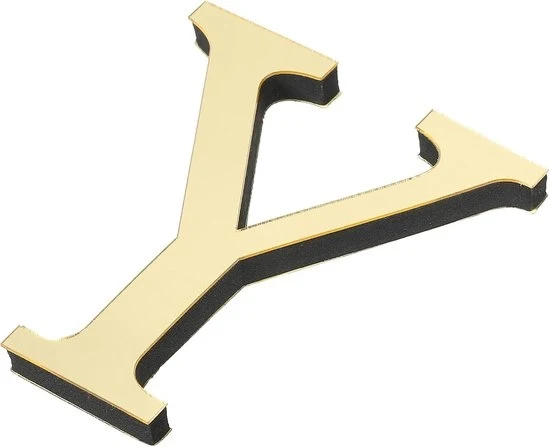 Alfabetto in Acrilico per Parete con Riflessi, Decorazione per Casa con Lettere, Sticker Decalcomania per Decorazione di Casa, Luce Giallo Oro