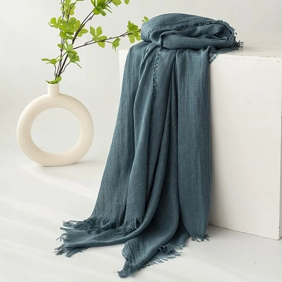Sjaal per donna, protezione solare, grande ombrello da spiaggia leggero di gesso 190*100cm, colore blu-verde, dimensioni 74”×39”