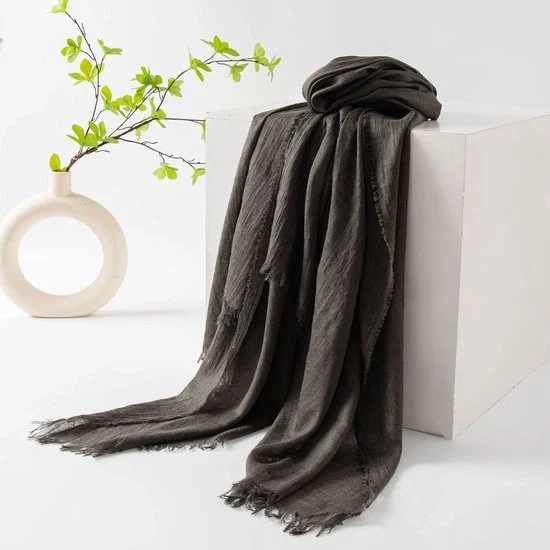 Sjaal donna estivo, sjaal donna per estate e primavera, colori uniformi, protezione solare, ombrellino, sjaal donna, sciarpa donna, grande sjaal donna leggero e trasparente in tessuto di rete 74”×39” - Grijsgroen - 190*100cm