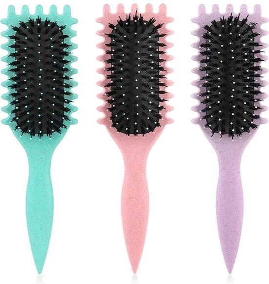 Tre set di spazzole per definire le onde, spazzola per onde, spazzola per onde per capelli ondulati, spazzola per onde per pettinare e modellare onde per uomini e donne per ridurre le pieghe e le separazioni delle onde