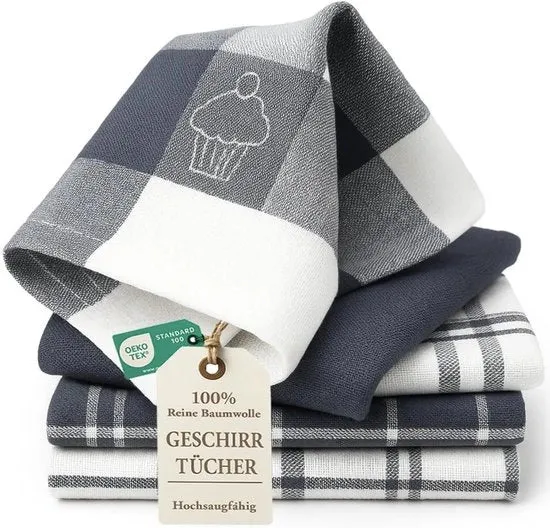 Set di 5 Asciugamani per Tavolo – 100% Cotone 50x70 cm – Assorbente e Duraturo