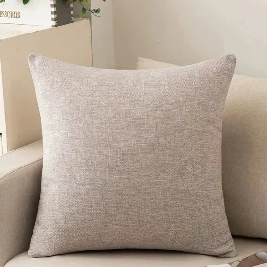 Pacchetto di 2 cuscini per divano, comodi cuscini in cotone e lino per divano, divano letto, salotto, casa, copricuscini lisci (60*60cm) - Khaki - 60X60cm