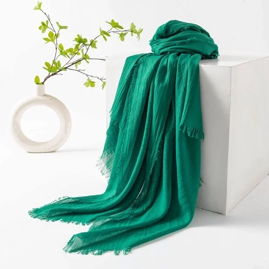 Sjaal estivo per donne, lenti e estivi, colori uniformi, protezione solare, ombrellino, sjaal donna, sciarpa donna, grande sjaal leggero per il mare di rete 74”×39” - Malachite verde - 190*100cm
