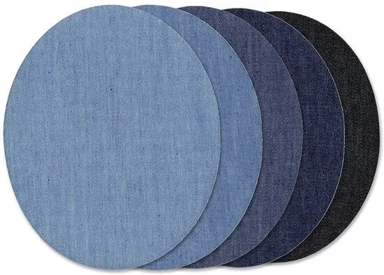 Strieppatch per jeans - strieppatch per abbigliamento - patch di riparazione di cotone - patch di denim - diverse misure - per patch decorativo per jeans, giacche, DIY, borse - 13,5 x 11 cm - Blu ovale - 13,5*11cm