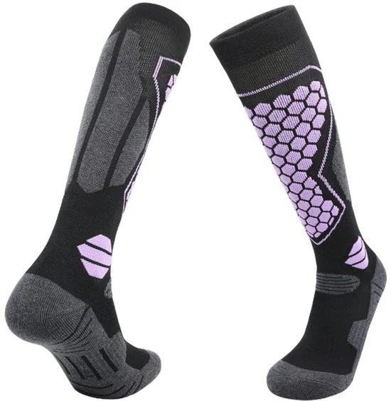 Sokkette sportive con trattamento antiscivolo, respiranti, adesivi | Sokkette antiscivolo per donne | Sokkette calde per corsa | Sokkette lunghe per camminare, escursioni, sport | Unisex | Adatti per sci e sport | L (adatti per numero 39-44)