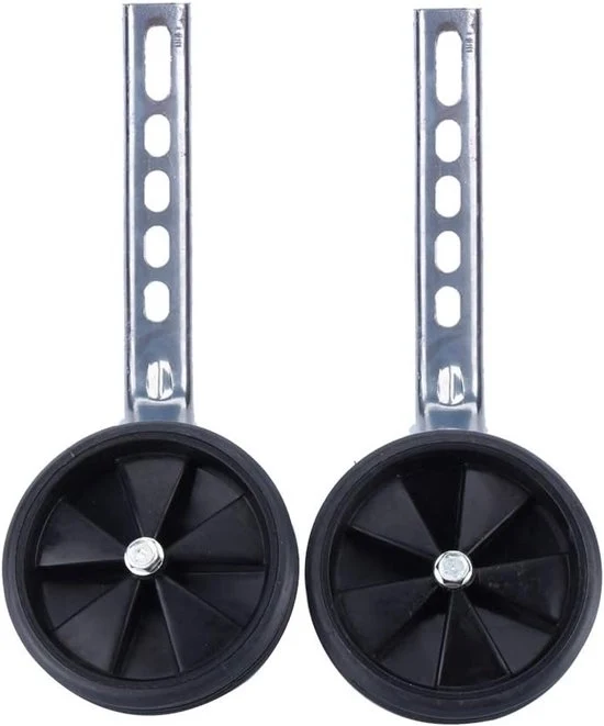 Accessori per bicicletta per bambini - Ruote di supporto universali - 12-20 pollici - 2 pezzi/set - Nero.