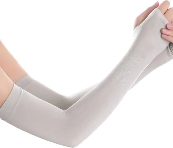 Due paia di guanti da sole compressi - copertura per tatuaggi - protezione solare per uomini e donne - guanti sportivi - grigio