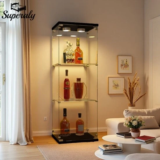 Cassettiere - Illuminazione a LED - Vetrata - 3 strati - Scheda