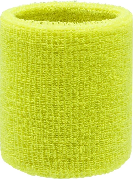 6 pezzi di fascia per polso per sport tennistablet per polso fascia per polso per sudore fascia per polso per gare fascia per polso assorbente per basket tennis calcio corsa lavoro - Giallo Fluorescente
