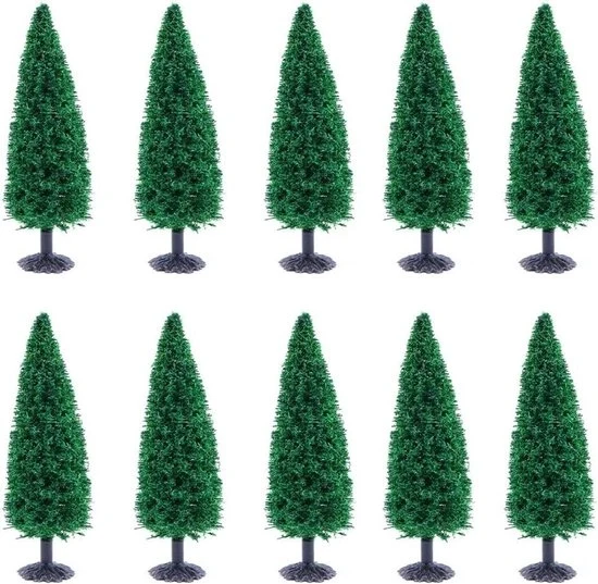 Mini Bambù - 10 pezzi - Adatto per Alberi di Natale - Mini Bosco - Paesaggio Ferroviario - Alberi di Pino - Paesaggio DIY con Architettura 4,5 pollici - Modello - Paesaggio.