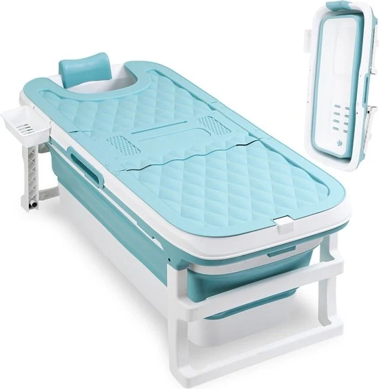 XXL 149cm - Bagno per adulti | Bagno pieghevole | Bagno per doccia | Bagno con ghiaccio - Incl. Massaggirolli e Cuscino per la nuca