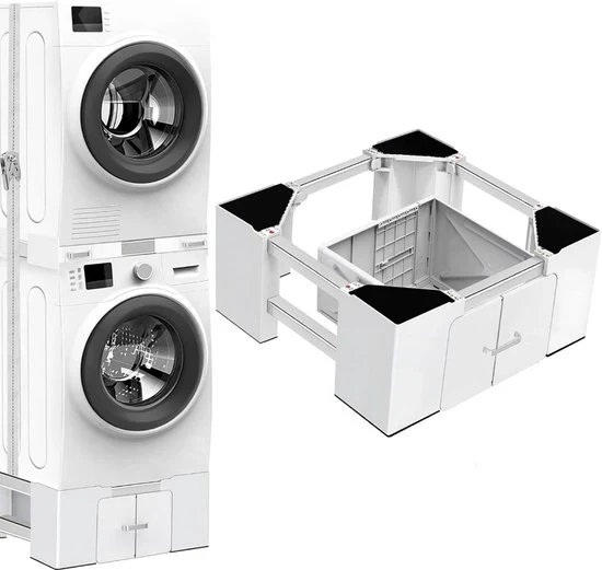 Elevatore per lavatrici con carrello regolabile 63-69 cm massimo 400 kg sottoscala per lavatrice e frigorifero standard per bagno e area lavanderia