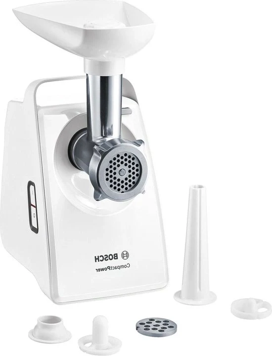 Macchina per Tritare Carne Compatta 1500 W - Potenza Bloccata - Pezzo di Arresto - Bianca Tritacarne