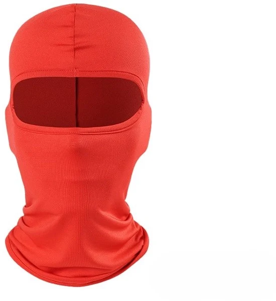 Due pezzi di maschera da vento per bicicletta, copertura completa di respirazione per la testa sportiva, copertura per moto e protezione solare per la testa, adatta per l'uso esterno in bicicletta - rosso