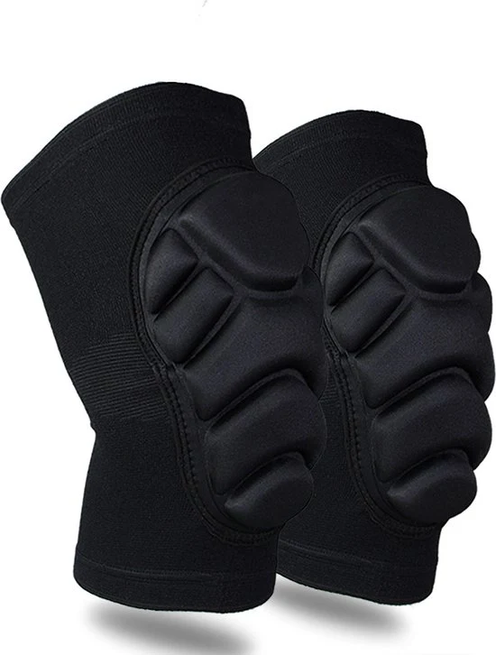 Knee Pads con Pannelli respiranti e Sponda Protettiva, per Basket, Danza, Tattica, Sci, Scooter (Misura M, per peso 50-70 kg) - Nero