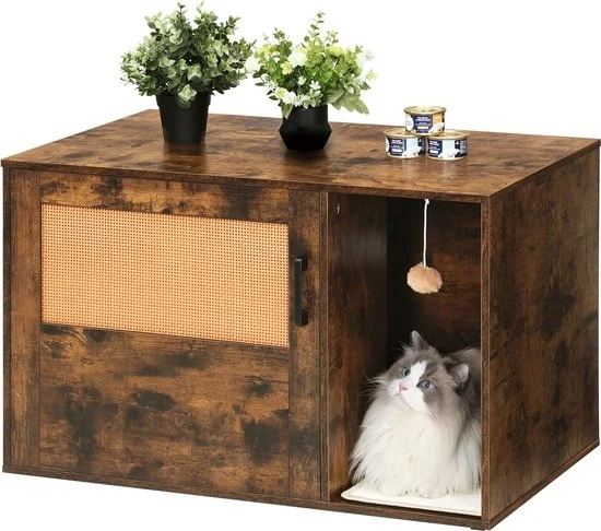 Cassa per gatti - Mobili per gatti - Cassa per gatto con ciotola - Casa per gatto con ciotola - Mobili per gatto con ciotola - Cassa per gatti