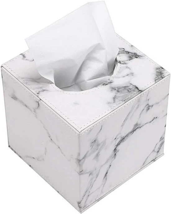 Sostegno di Carta - Bianco Marmo - Pelle in PU - Domestico e Ufficio