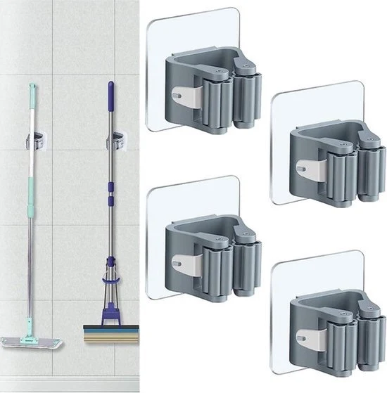 Hanger per Asciugamani 4 Pack, Supporto per Asciugamani Murale Autoadesivo, Supporto per Asciugamani Murale per Ospitare e Organizzare Asciugamani e Prodotti per la Pulizia in Bagno, Cucina e Armadio - grigio
