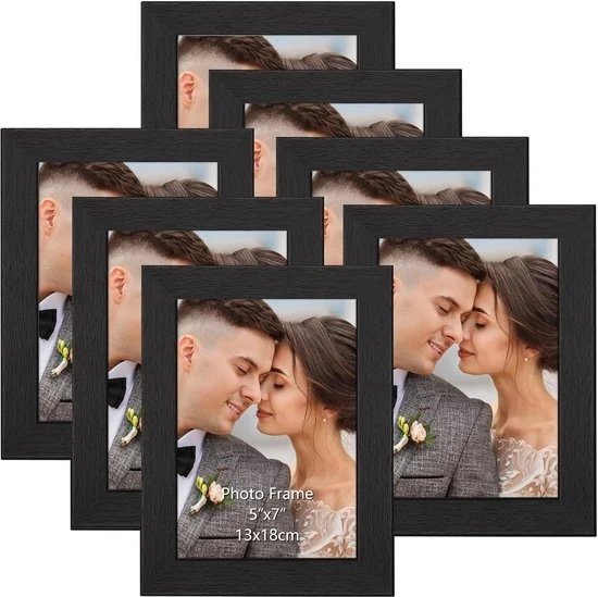 Fotolijst in legno nero 5x7 - set da 7 - per parete e tavolo