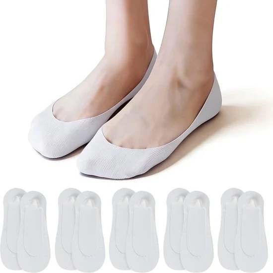 5 paia di calze per donna Ice Silk in silicone comfort - calze in silicone senza vista per estate - calze in cotone leggere Ice Silk con suola antiscivolo respirante - calze ultra basse - calze in silicone senza vista - calze con tacchi alti