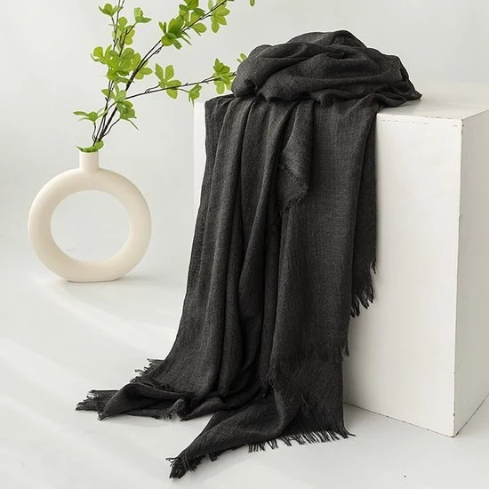 Schiacciate da donna estive, lenti e estivi, colori opachi, protezione solare, ombrelloni, schiacciate da donna, foulard, grande lunga schiacciata leggera da spiaggia in gauze 74”×39” - Grigio scuro - 190*100cm