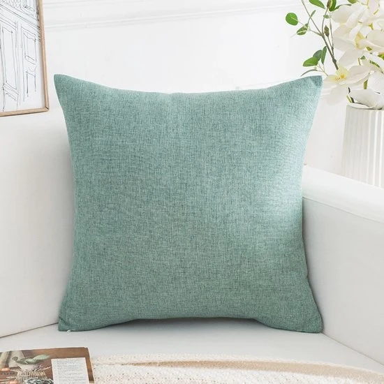Set di cuscini per divani - Set da 2 - Cuscini di lino fine - Cuscini di comfort per decorazione - Copertine di cuscini moderne decorative - Per divano Sala da pranzo Divano Terrazzo - 55x55cm - Verde