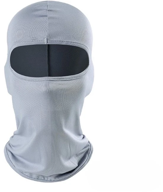 Due pezzi di maschera per vento per bicicletta, copertura completa di respirazione per il collo sportivo, copertura per motocicletta crema solare per il capo, adatta per l'uso all'aperto in bicicletta - Grigio chiaro