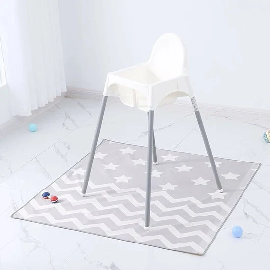 Spatmat per sotto la sedia a bambini/arte/divertimento, protezione per pavimento impermeabile e antiscivolo, panno per sedia a bambini lavabile, tappeto per pavimento 51 pollici riutilizzabile e tovaglia per tavolo da baby con disegno stelline - 130*130cm