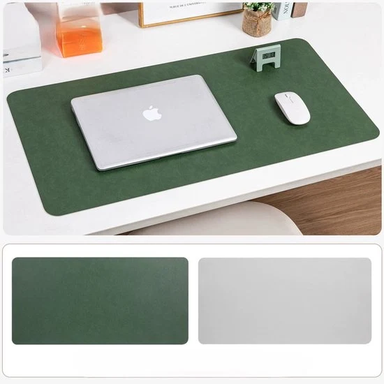 Ottomano multifunzionale per scrivania con supporto, panno da mouse e tastiera per laptop, protezione antiscivolo, impermeabile, per ufficio e casa (60cm*30cm) - Verde Grigio
