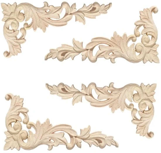 Set di Decorazione in Legno - 4 pezzi - Legno di Alta Qualità - 20 x 10 cm