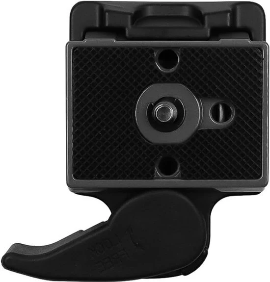 Placca di connessione per fotocamera - Compatibile con treppiede - Placca rimovibile - 1/4-3/8 pollici viti - Modello 200PL - Adatto per treppiede per fotocamera - Colore: Nero