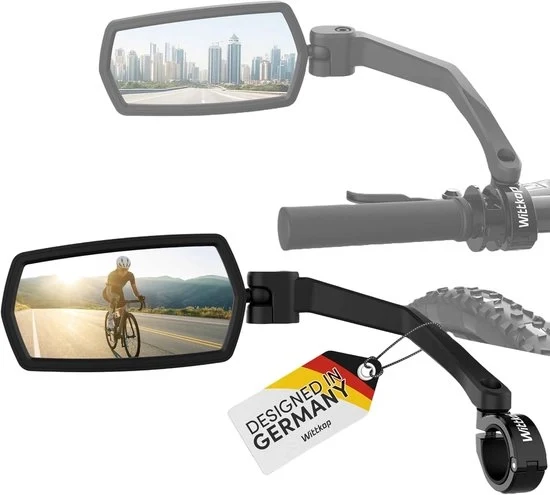 Specchio per bicicletta - Campo visivo ampio - 360° rotativo - 1 pezzo