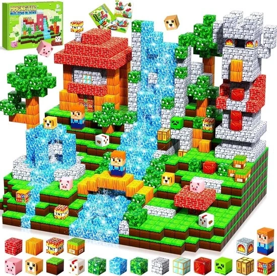 Blocchi Magnetici da Costruzione, 108 Pezzi, Adatti per Bambini dai 3 ai 9 Anni, Storaggio Facile