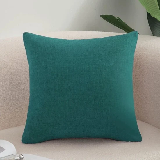 Set di 2 cuscini per divano, comodi cuscini in cotone e lino per divano, divano letto, salotto, casa, cuscini in cotone con coperture lisce (40*60cm) - Verde scuro