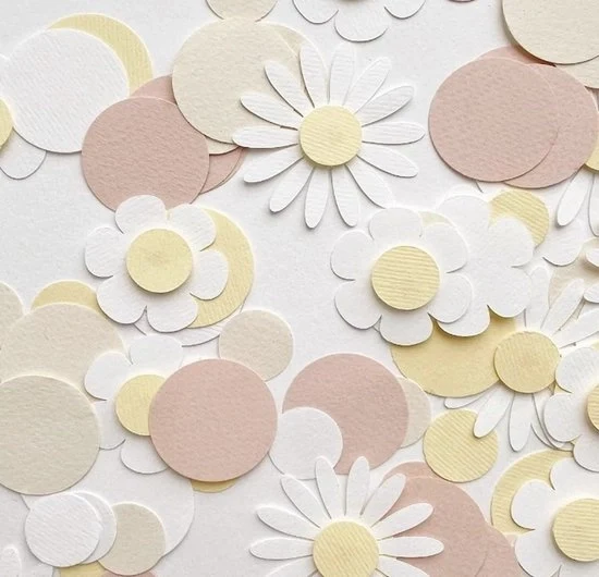Set di 100 Fiori di Confetti Rosa per Feste, Matrimoni e Decorazioni Artigianali DIY