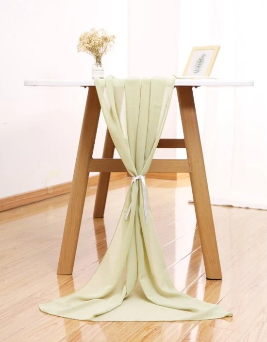 Tavolo di chiffon - Tavolo romantico per matrimoni - Tavolo per baby shower - Tavolo per feste di compleanno Decorazioni - Lavabile - 70 x 300 cm