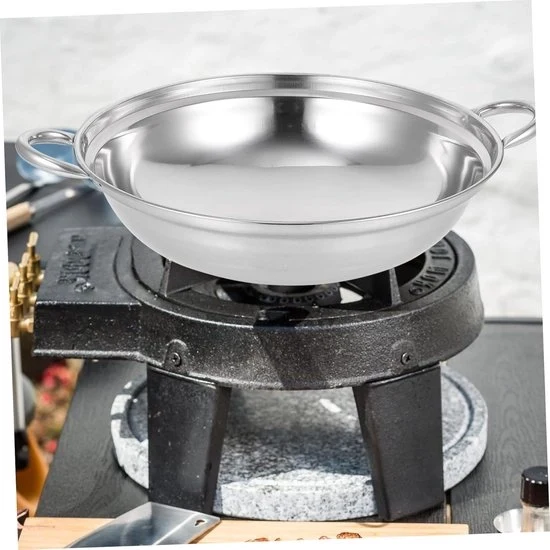 Set di Pannini in Acciaio – Piatto di Cottura in Acciaio Inox | Wok e Piatto Shabu per Uso Domestico – Adatto per Gas e Induzione