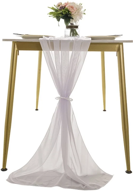 Tavolo da pranzo chiffon - Tavolo da pranzo romantico - Decorazioni per compleanni - Decorazioni per matrimoni - Decorazioni per feste - Lavabile - 70 x 300 cm