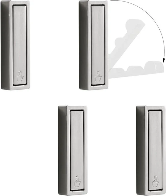 Wandhaken Opvoluti - Funzionali e Spaziosparanti - 4 Pezzi - Acciaio Inox - 74*24*12 mm