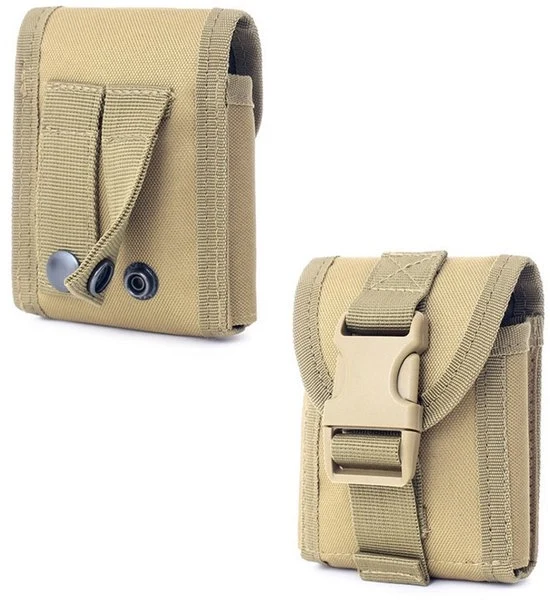 Borsa da spalla tattica multifunzionale - 2-pack - Borsa da messaggero tattica - Borsa da spalla pieghevole per uomini - Borsa multifunzionale per strumenti - Adatta per campeggio, viaggio, escursioni, allenamento - 9x3x11cm - Khaki - 3x11x9cm
