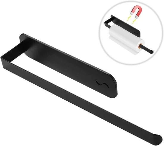 Sostegno magnetico per cucina - Pratico e senza foratura - nero - acciaio di carbonio