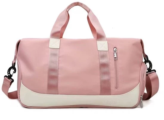 Borsa da viaggio sportiva - 47 x 22 x 25 cm - Borsa da spalla - Borsa da braccio - Impermeabile e duraturo - Con tasca per scarpe - Idonea per uomini e donne - Adatta per nuoto - Borsa da viaggio per sport - rosa chiaro - 47*22*25cm