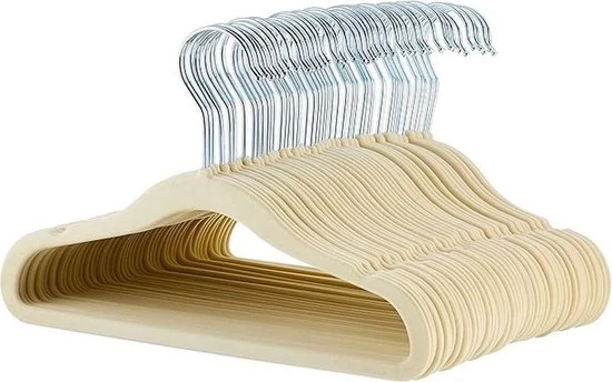 Slip vaste hanger per bambini e bambine - 50 pezzi - 295 cm - beige Hanger per abbigliamento