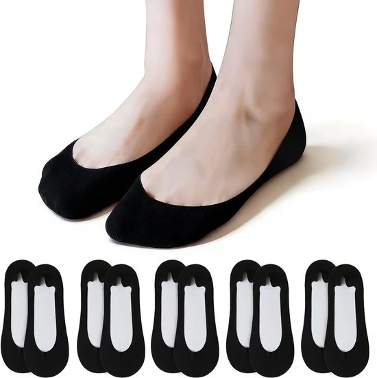 5 paia di calze per donna Ice Silk in silicone comfort - calze senza visibilità per estate - calze in cotone leggere Ice Silk con suola antiscivolo in silicone - calze respiranti - calze ultra basse - calze in silicone invisibili - calze con tacco alto