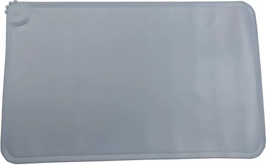 Mat di silicone per animali domestici, bordi elevati per evitare morsi, facile da pulire, piastra antiscivolo per cani e gatti per prevenire rifiuti da ciotole e boccali sul pavimento (48*30cm) - Grigio scuro