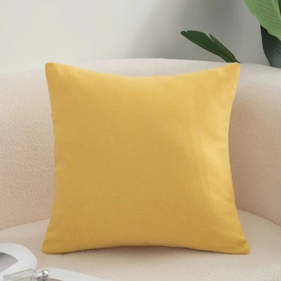 Pacchetto di 2 coprisella, coprisella di cotone e lino per divano, divano letto, salotto, casa, coprisella a maglia liscia (40*40cm) - giallo