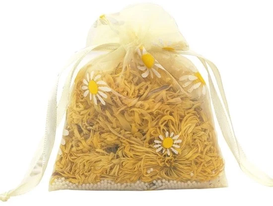 Confezioni di organza 16 x 23 cm - 10 pezzi - Sacchetti di regalo con cordino - Disegno di margherite - Adatti per gioielli/caramelle - Organza di alta qualità
