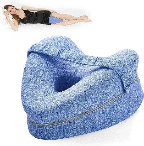 Cuscino ortopedico per le gambe, cuscino per il ginocchio per sonnambuli, coperture rimovibili, cuscino a schiuma di espansione per le gambe, cuscino ergonomico per sonnambuli, contro il dolore alla ginocchia, alla coscia (blu), modello Relief