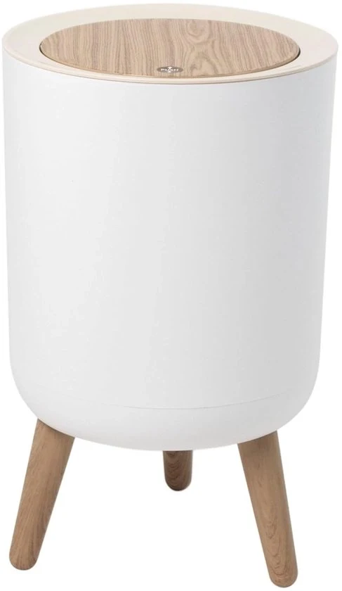 Afvalemmer per bagno - 7 litri - colore legno - design moderno