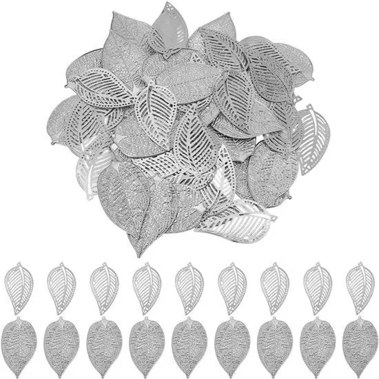 Decorazioni per Ambiente - Foglie per Decorazione - 60 pezzi - 2 Stili - per Artigianato - per Feste - per Vacanze - per Matrimonio - per Natale - Foglie in Metallo e Legno - Zaffiro - 60 pezzi - 2 Stili - per Artigianato.